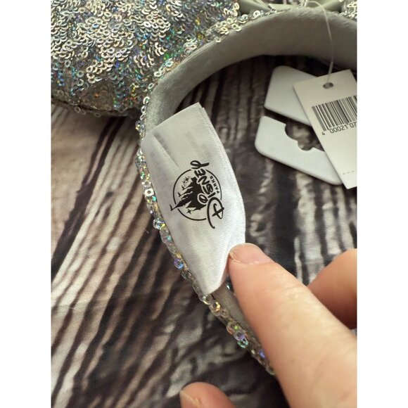 Disney Minnie Ears Headband Holiday  Silver Metallic Sequins - Picture 4 of 4